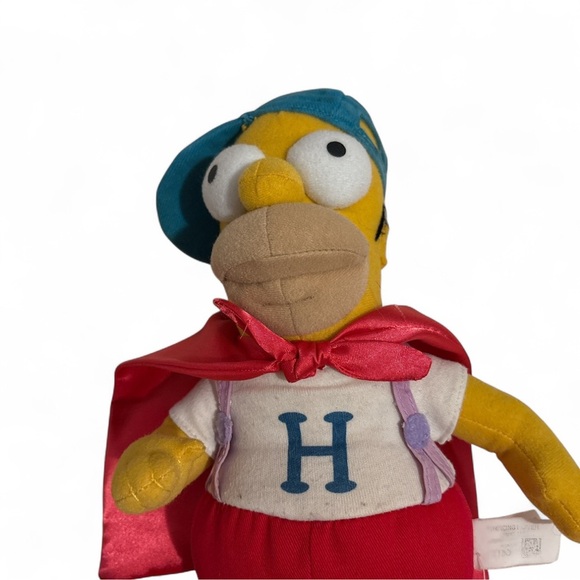 Vintage 2005 The Simpsons Homer Plush Dancin’ Homer Doll Red Cape 14” Plush Toy - Picture 4 of 6